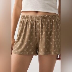 Ardene Brown Floral Sleep Shorts